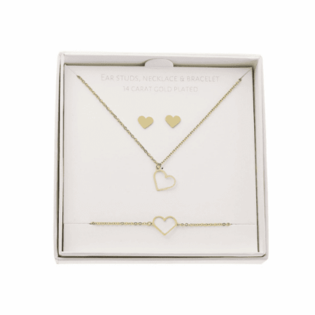 Parure de bijoux plaqué or "Coeur"