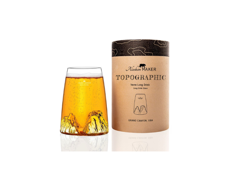 Verre design topographique "Grand Canyon"