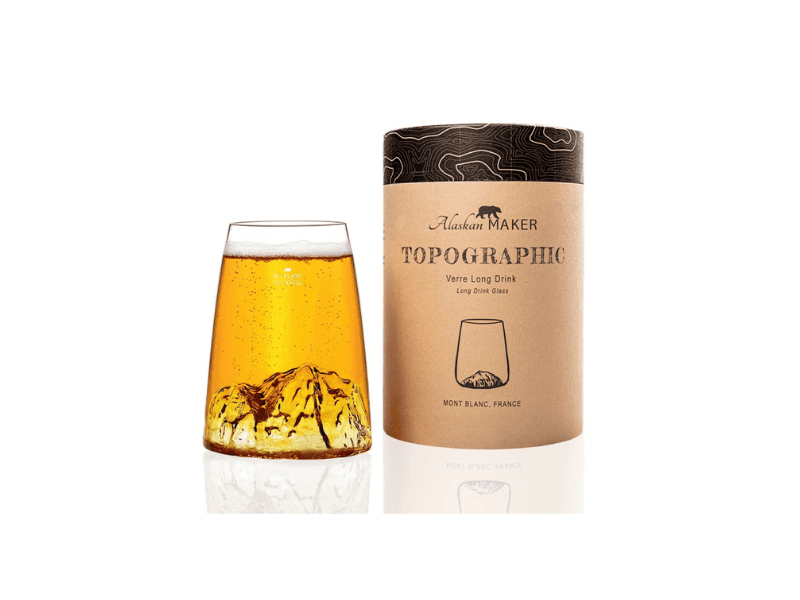 Verre design topographique "Mont-Blanc"