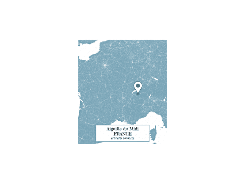 Verre design topographique "Aiguille du Midi"