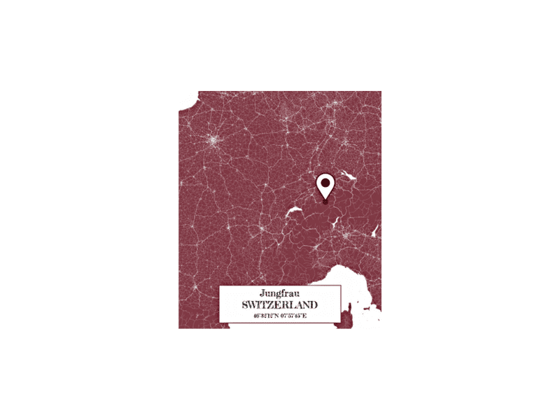 Verre design topographique "Jungfrau"