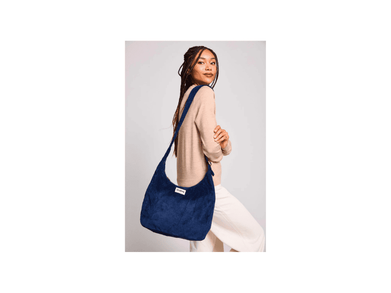 Sac hobo "Claire" - Velours Marine